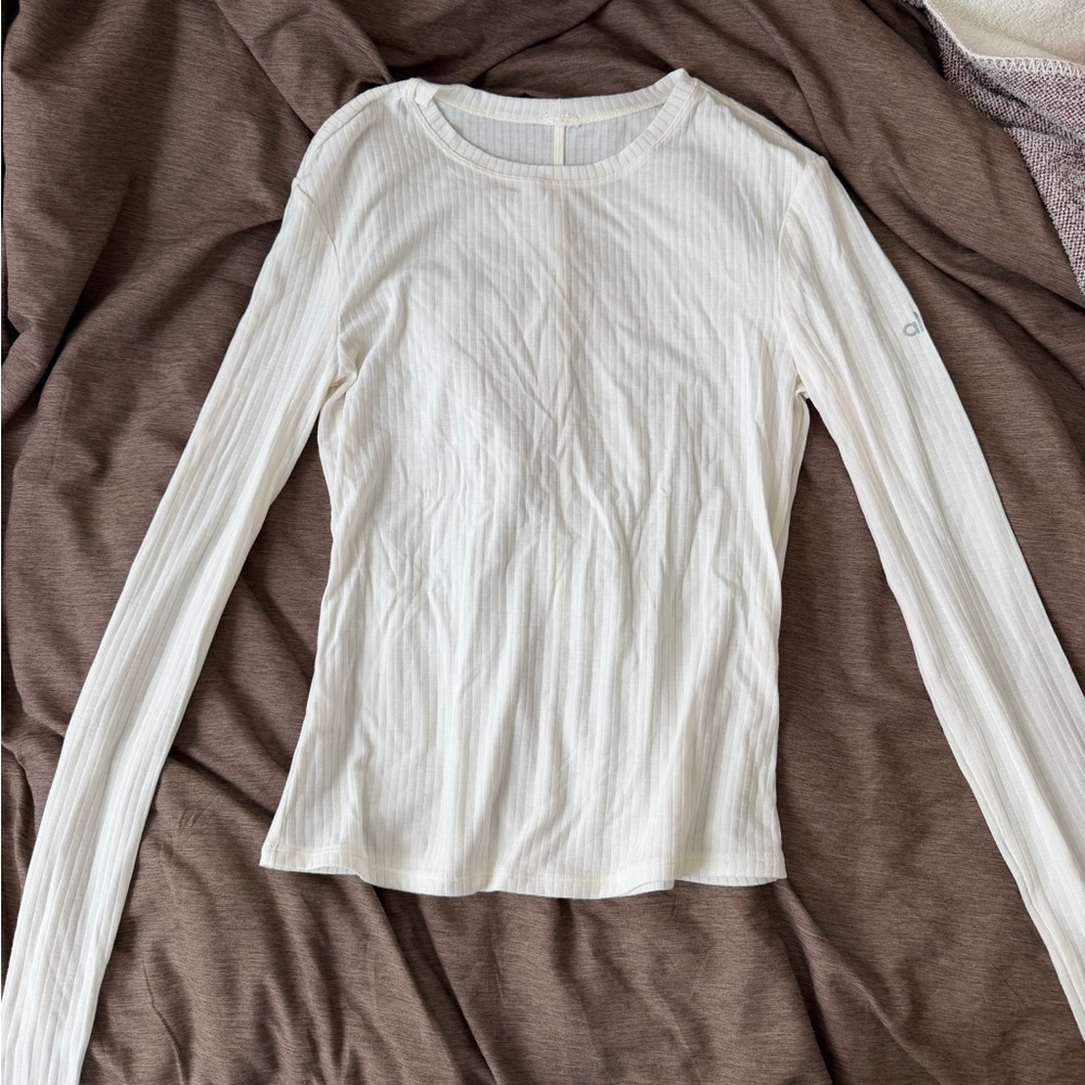 Alosoft ribbed long sleeve crew